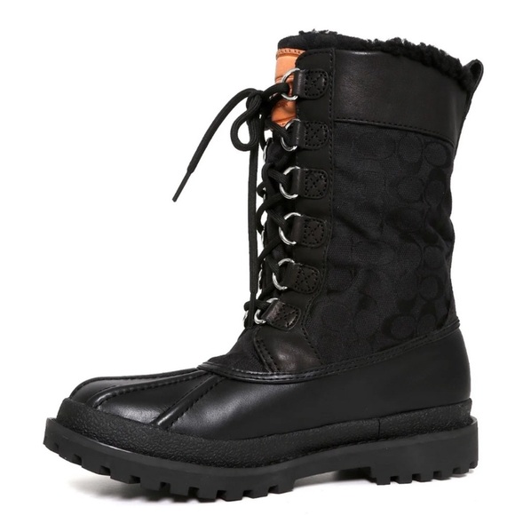 Coach Laura Signature Boots Size 6.5 Black - Picture 1 of 11